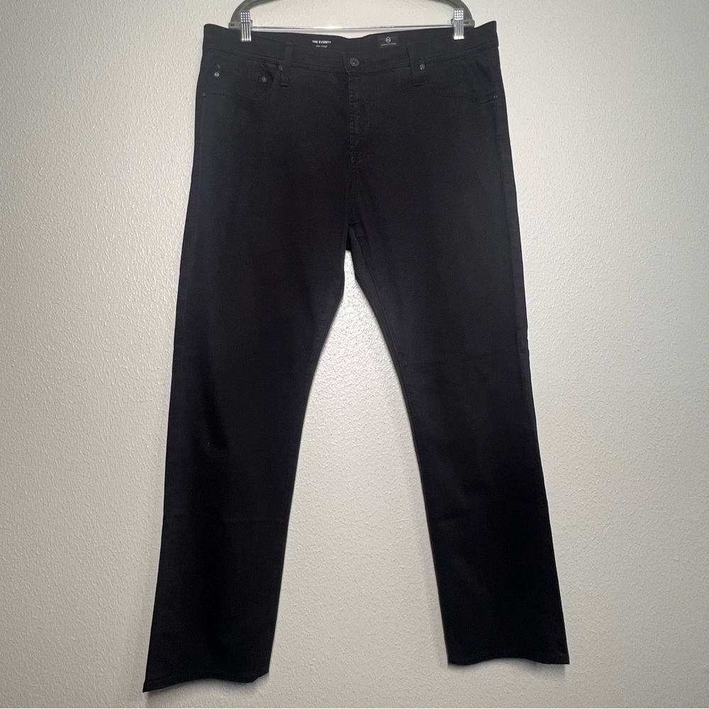 AG Adriano Goldschmied The Everett Slim Straight Pants Black Men's Size 38x32